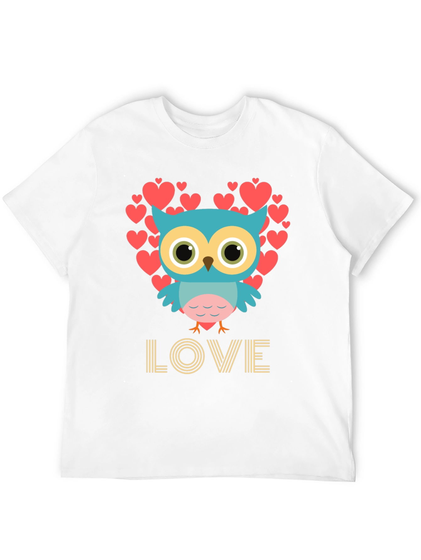 Black Owl Love T-Shirt, Heart Design view 12