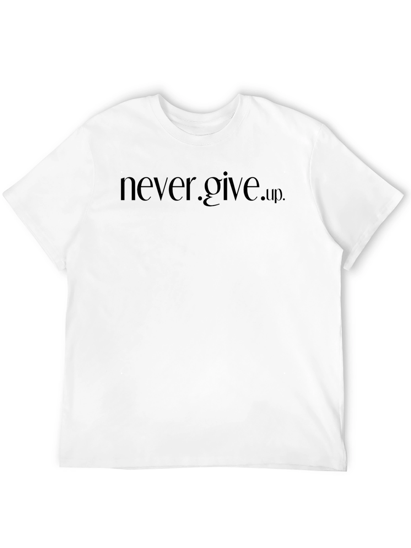 Black Never Give Up Graphic Tee - Inspirational Mens T-Shirt view 12