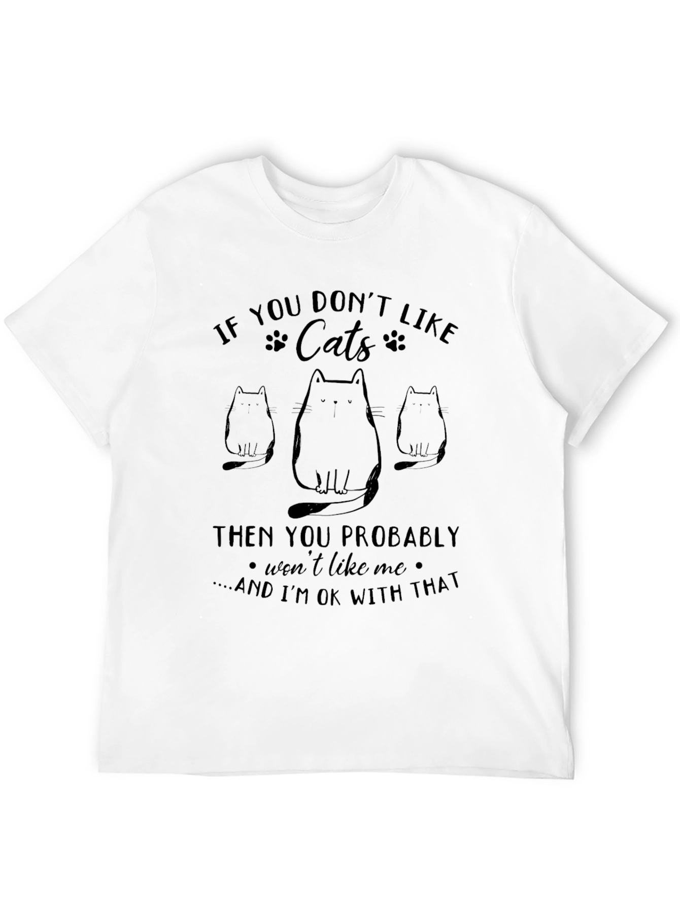 Black Funny Cat Lover T-Shirt view 12