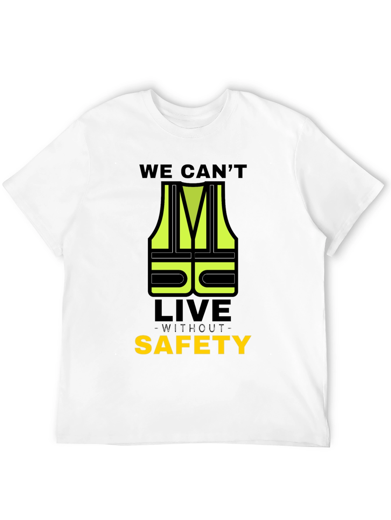 Black Safety First T-Shirt - High Visibility Graphic Tee view 12