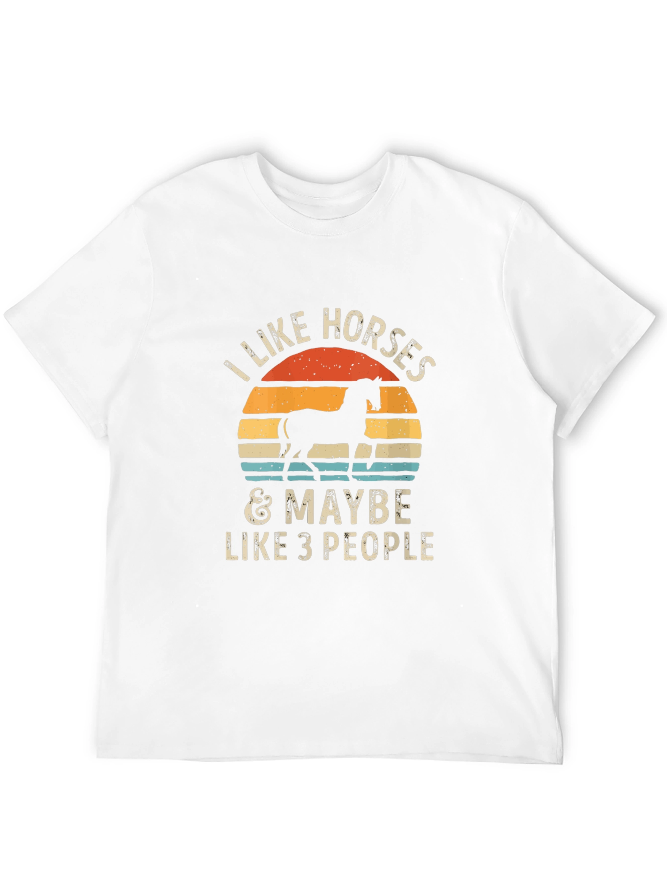 Black I Like Horses & Maybe Like 3 People - Novelty Graphic Tee view 12