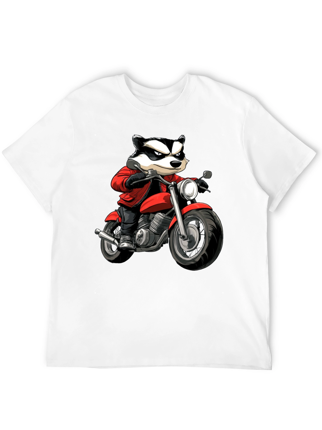 Black Badger Biker Graphic T-Shirt - Cool Cartoon Ride view 12