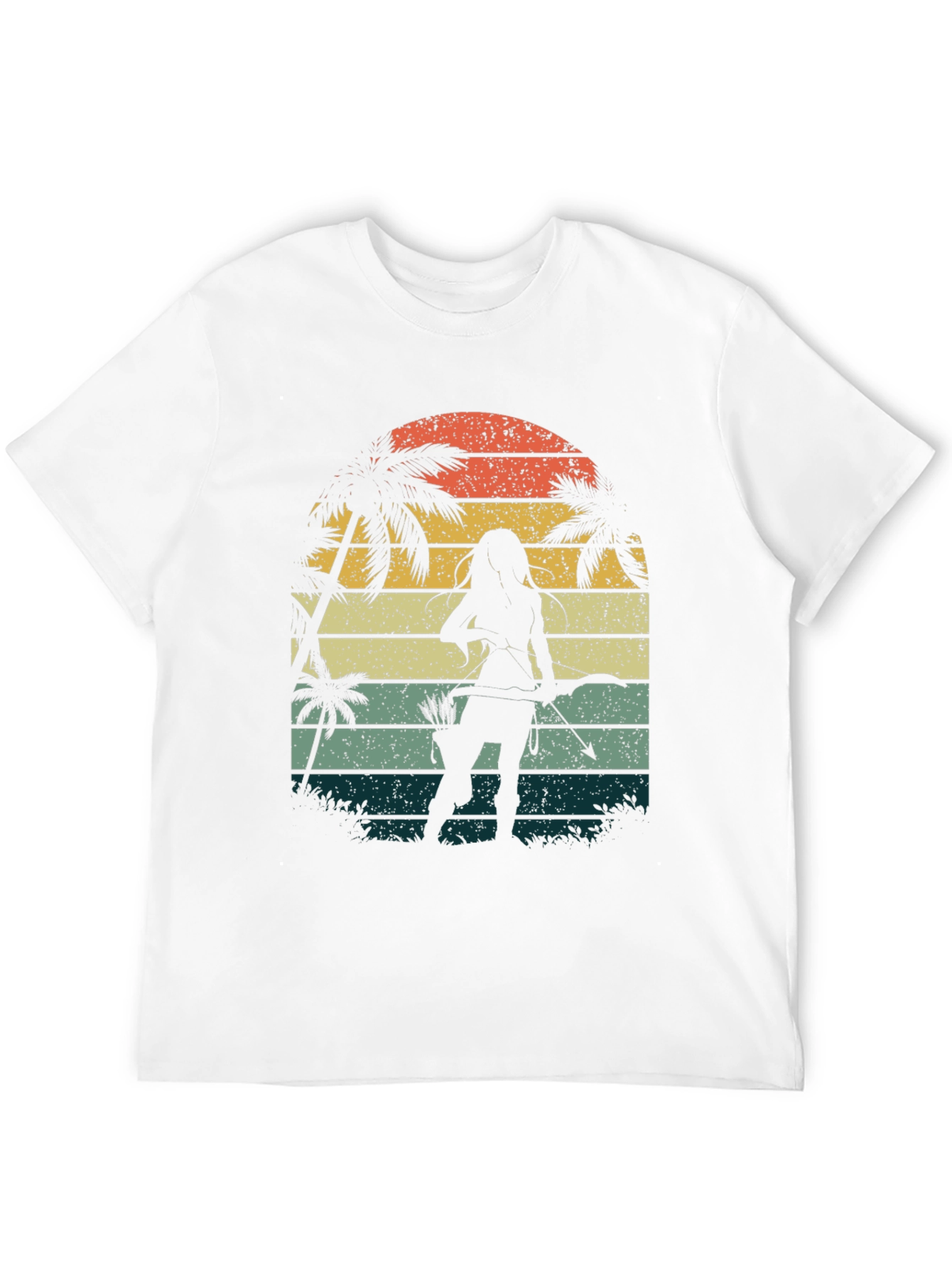 Retro Archer Tee - Tropical Sunset Design - 12