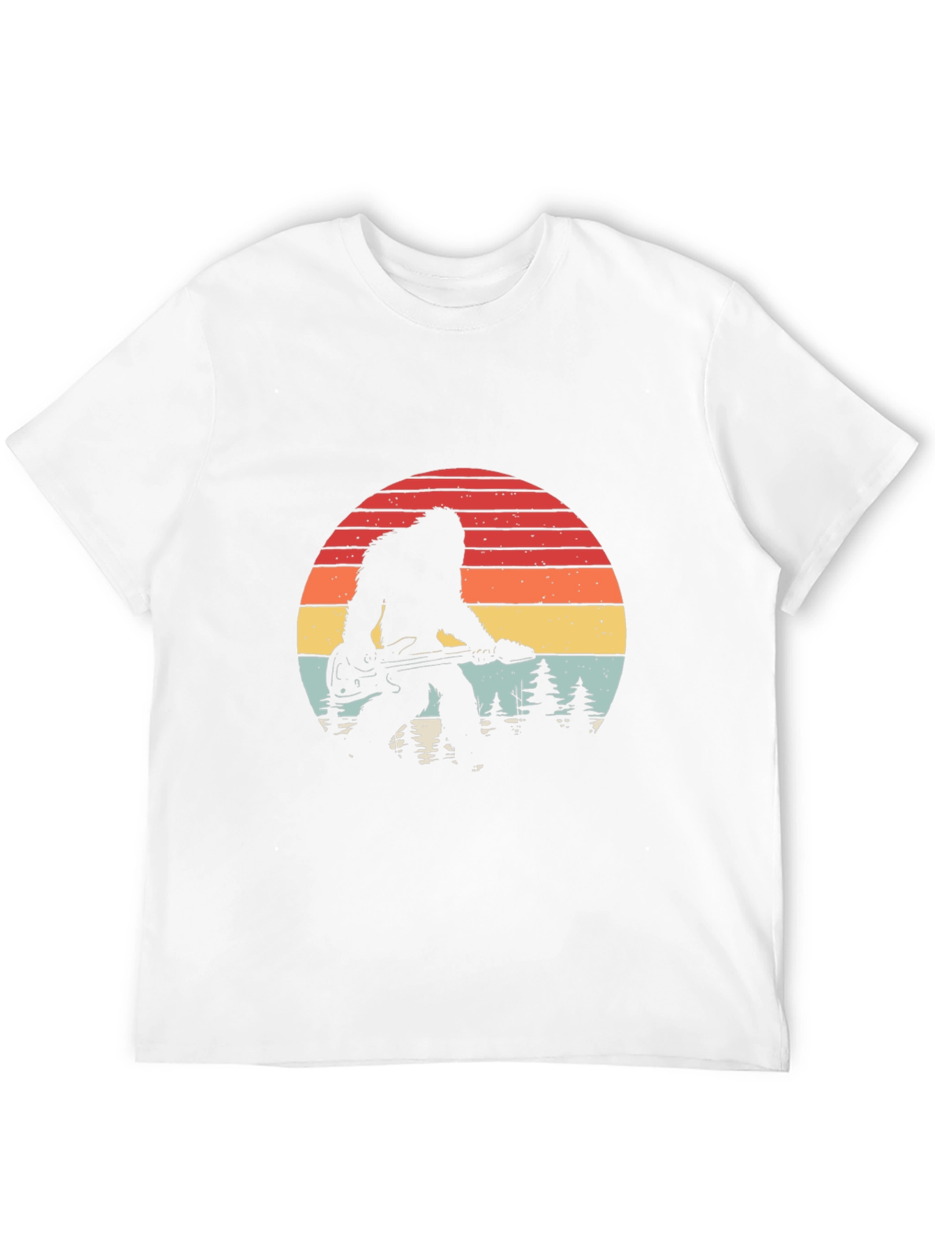 Black Bigfoot Guitarist Retro Graphic Tee view 12