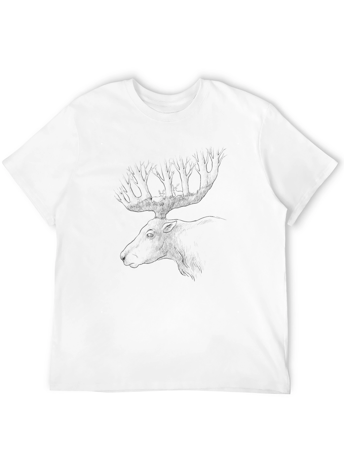Black Black Moose Sketch Tee - Nature Inspired Style view 12