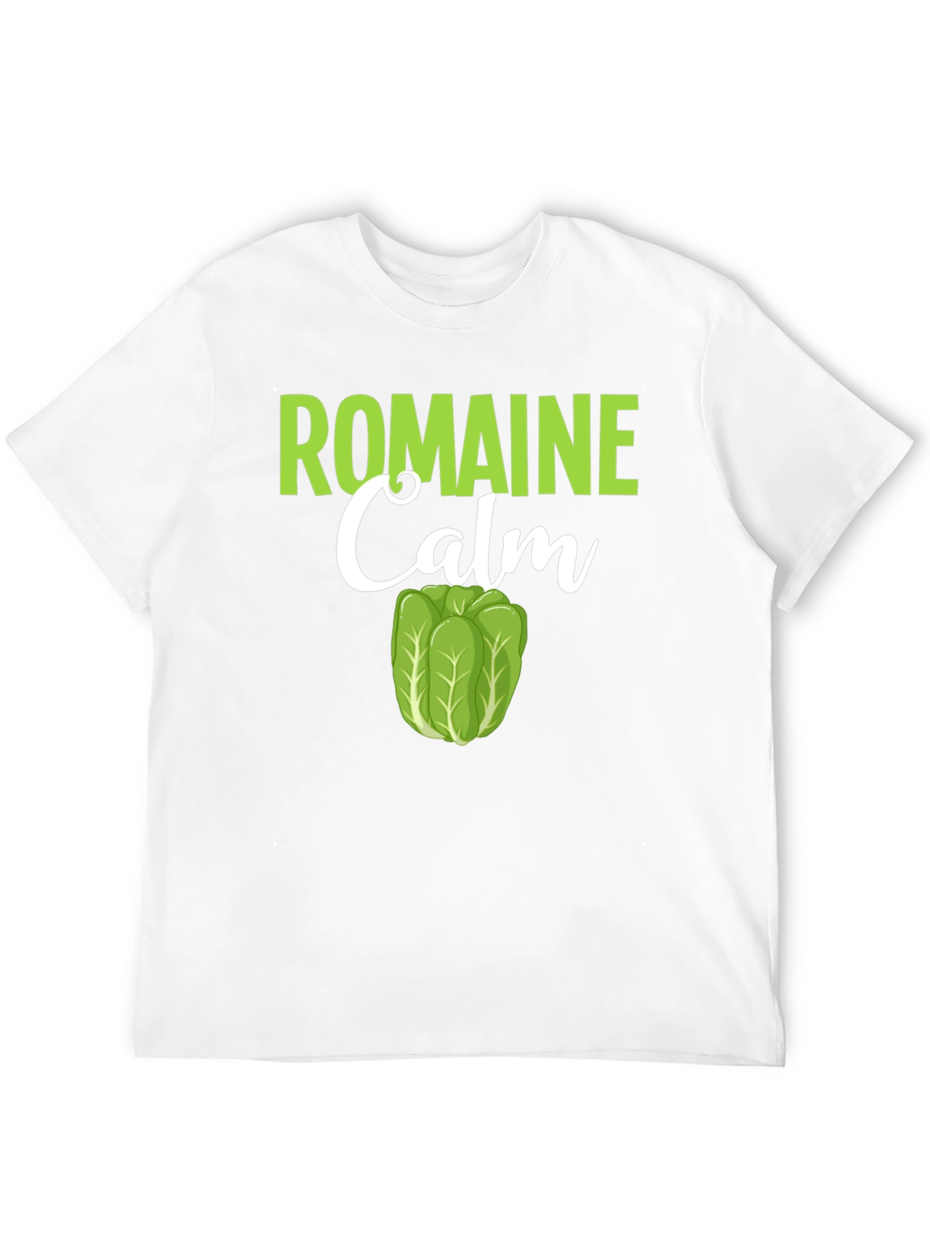 Black Romaine Calm Funny Lettuce Graphic T-Shirt view 12