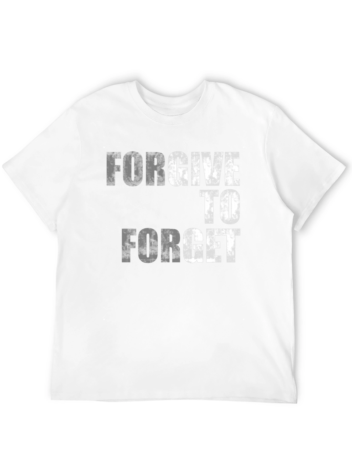 Black Forgive To Forget Graphic Tee - Trendy Crew Neck Cotton T-Shirt view 12