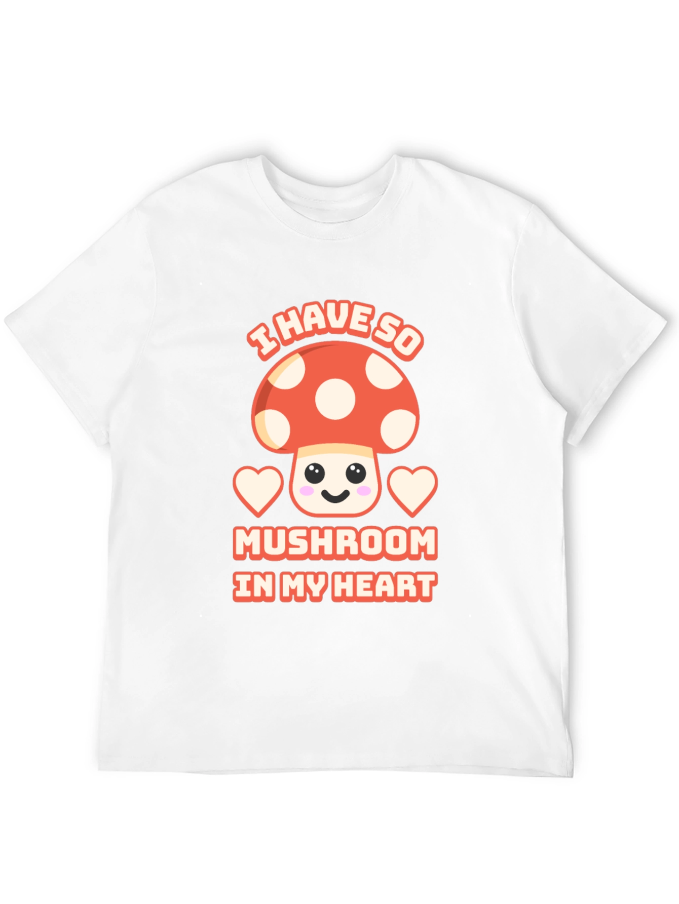 Black Mushroom Heart T-Shirt Cute Kawaii Tee view 12