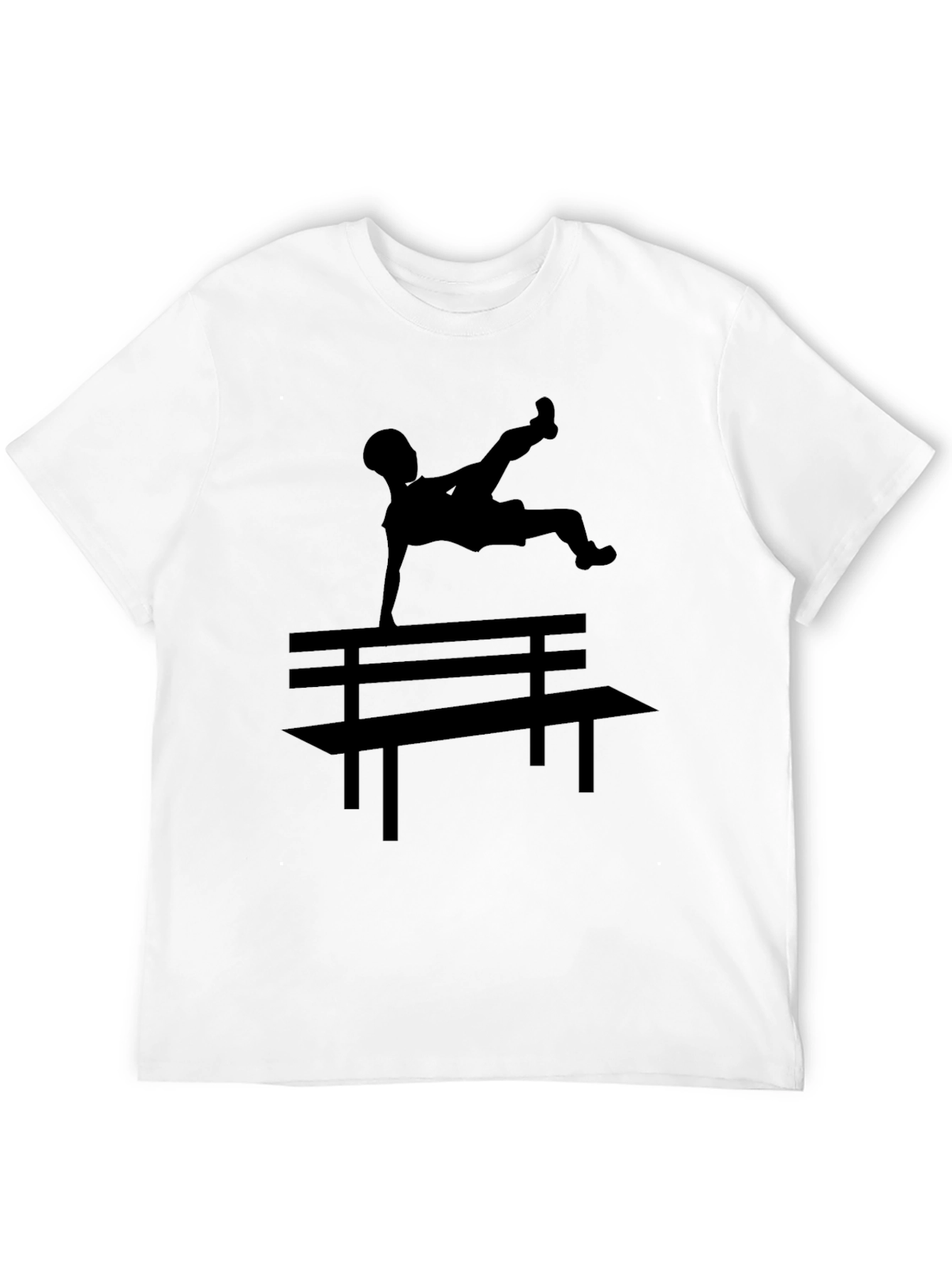 Black Parkour Silhouette Black T-Shirt view 12