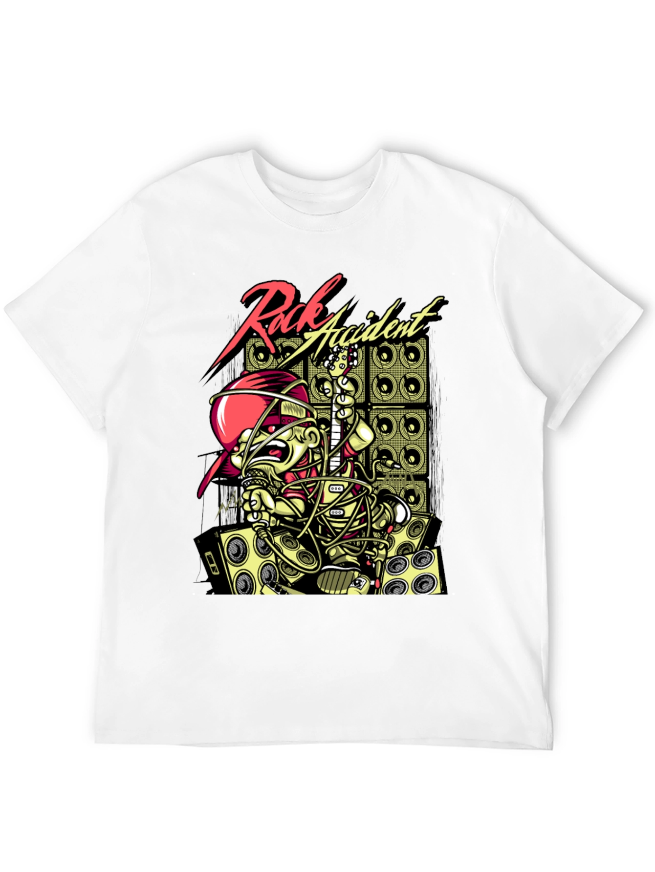 Black Rock Accident Graphic Print Black T-Shirt view 12