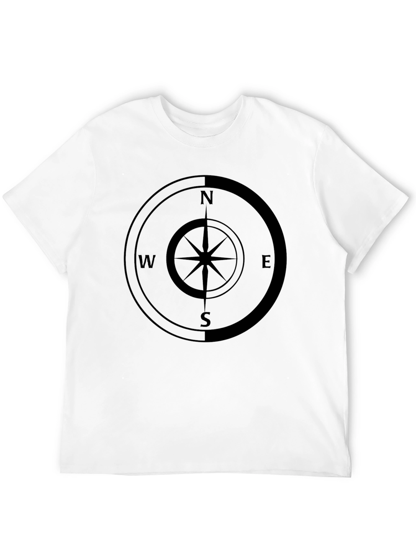 Compass Rose Graphic Tee - Black Cotton Comfort - 12