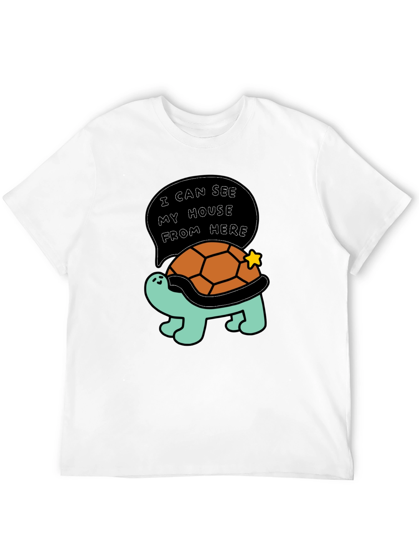 Black Funny Turtle T-Shirt - I Can See My House From Here view 12