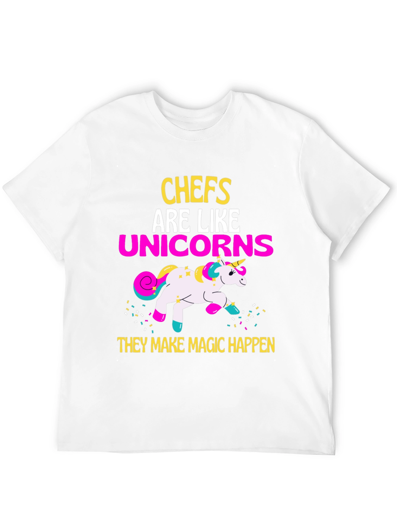 Black Chef Unicorn Graphic T-Shirt view 12