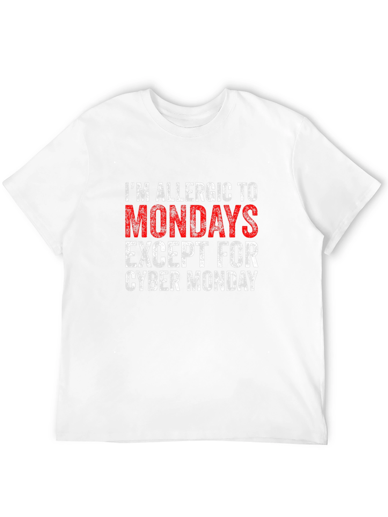 Black Allergic to Mondays Graphic Tee - Cyber Monday Humor T-Shirt view 12