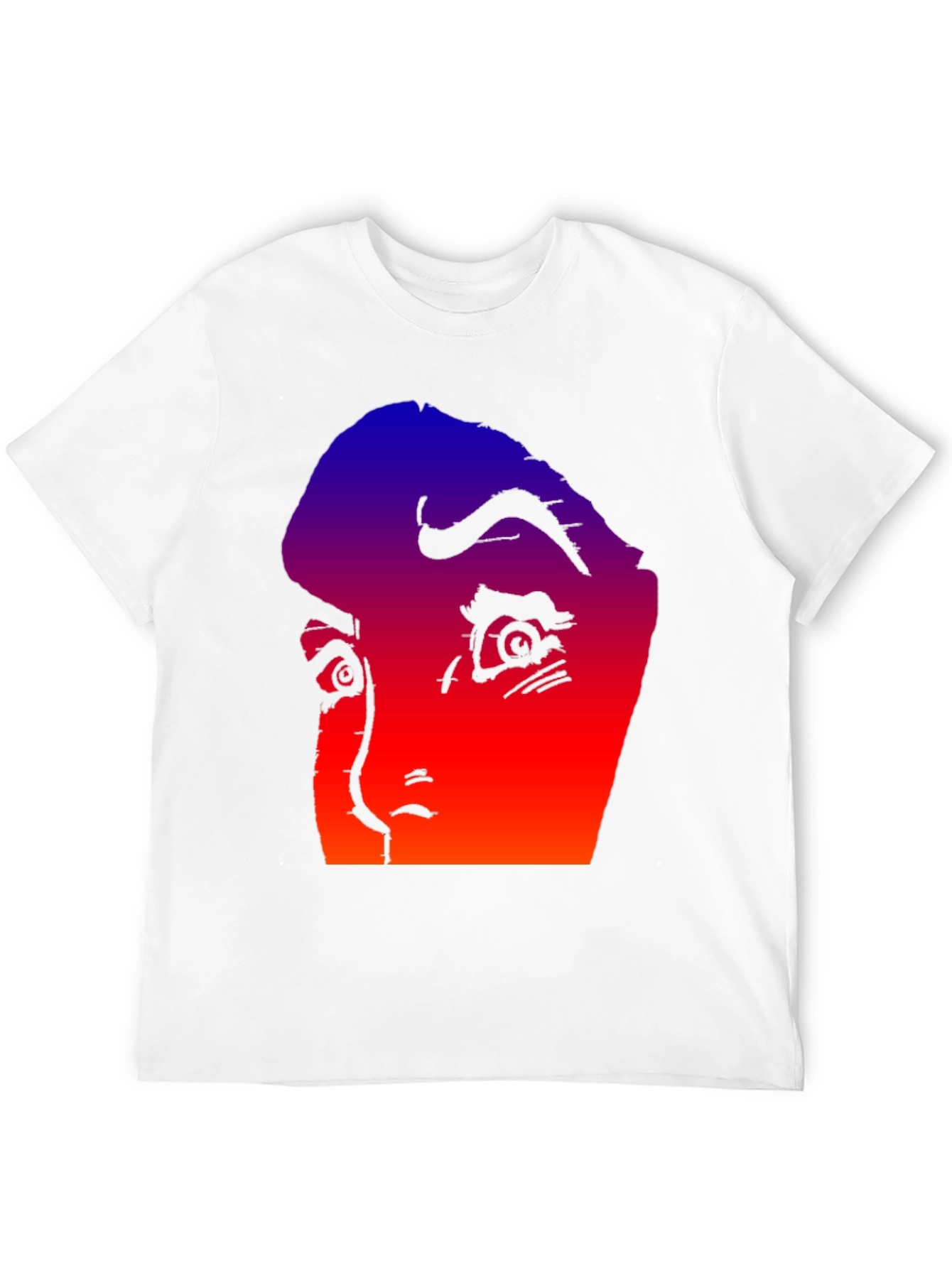 Black Gradient Horror Face Graphic Tee view 12