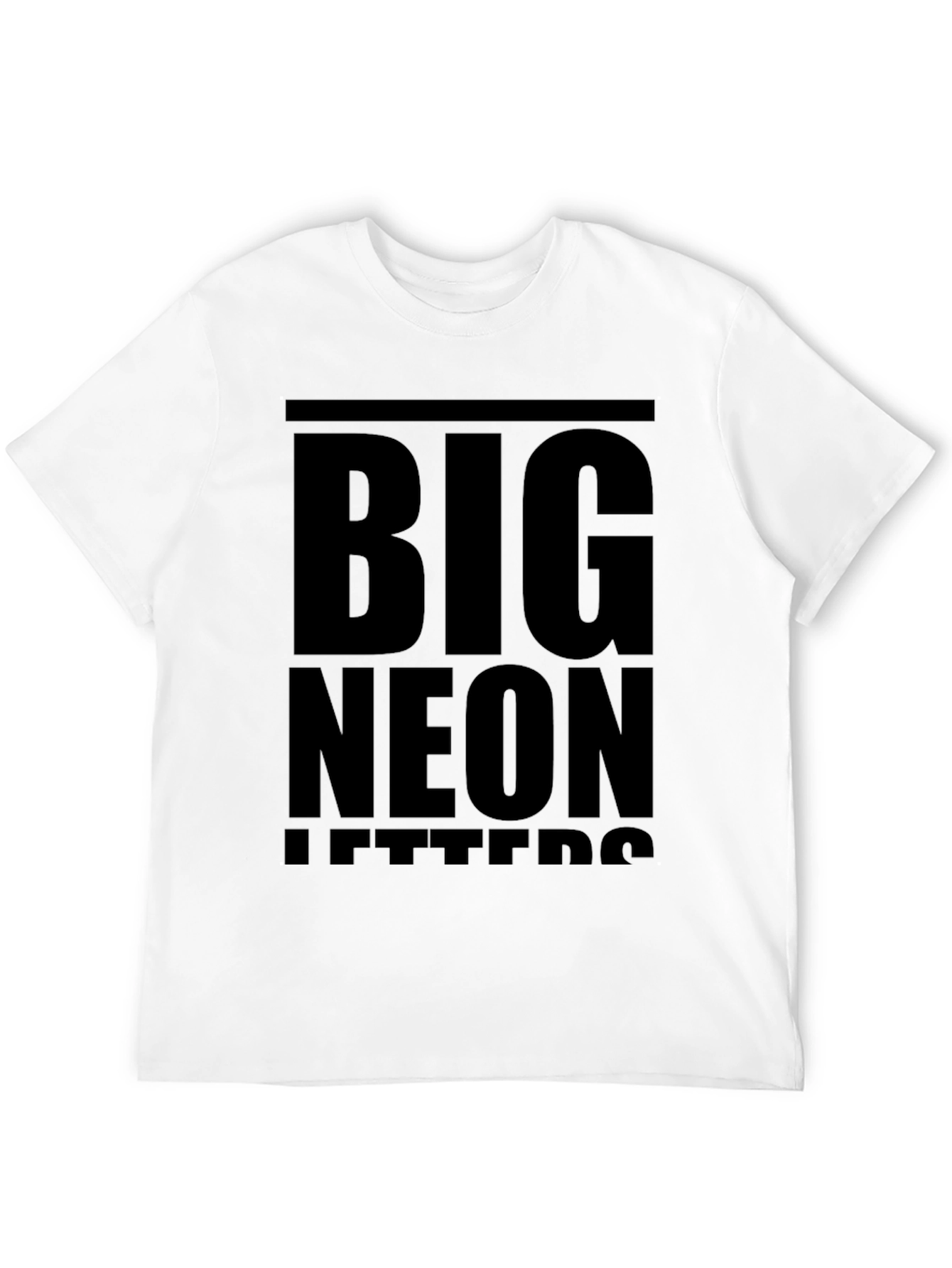 Black Bold Statement T-Shirt: Big Neon Letters Design view 12