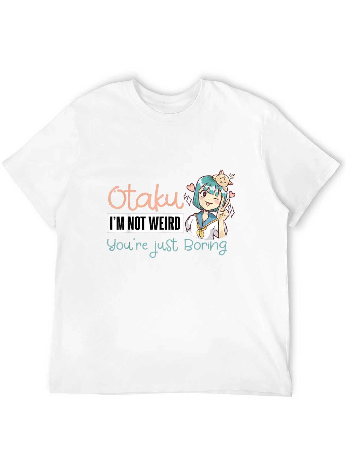 Black Otaku Anime T-Shirt - I'm Not Weird, You're Boring! view 12