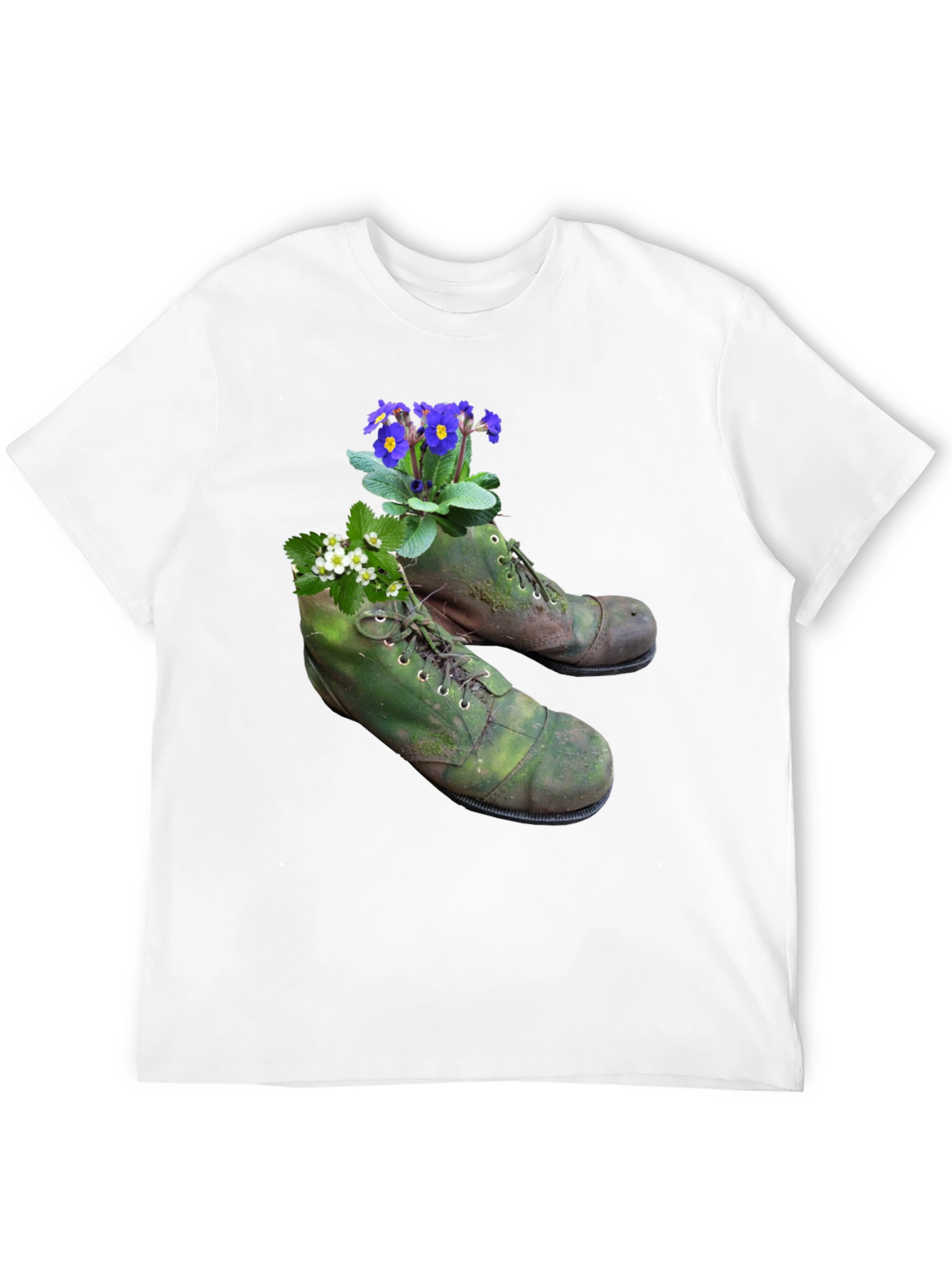 Black Floral Boots Graphic Tee - Nature Inspired Fashion view 12
