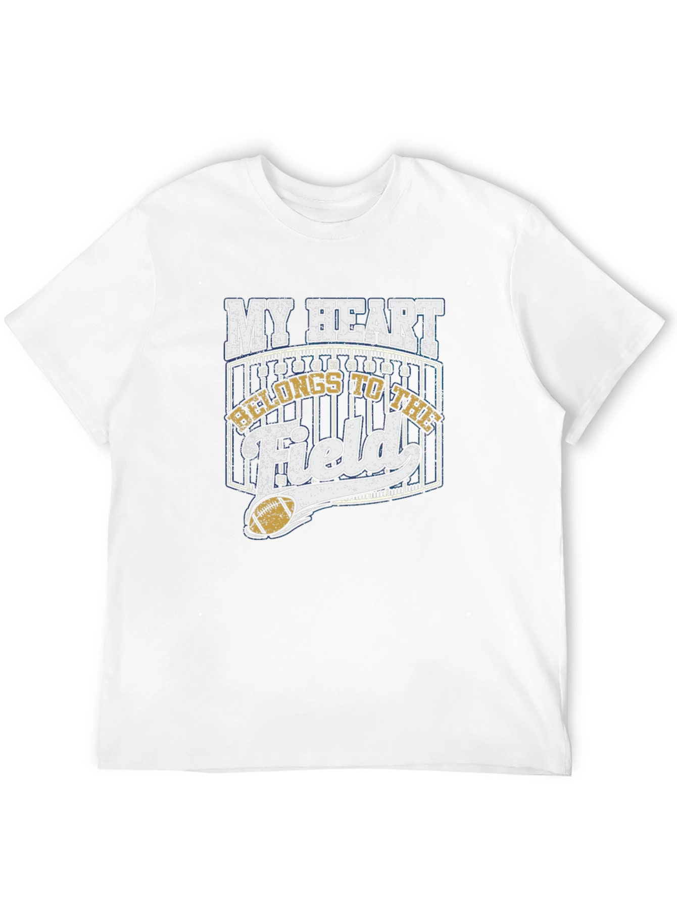 Black My Heart Belongs to the Field Football T-Shirt view 12