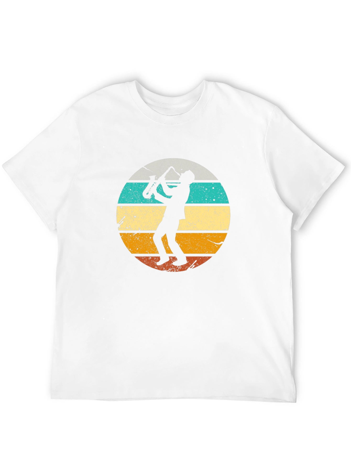 Black Retro Saxophone Player Black T-Shirt view 12