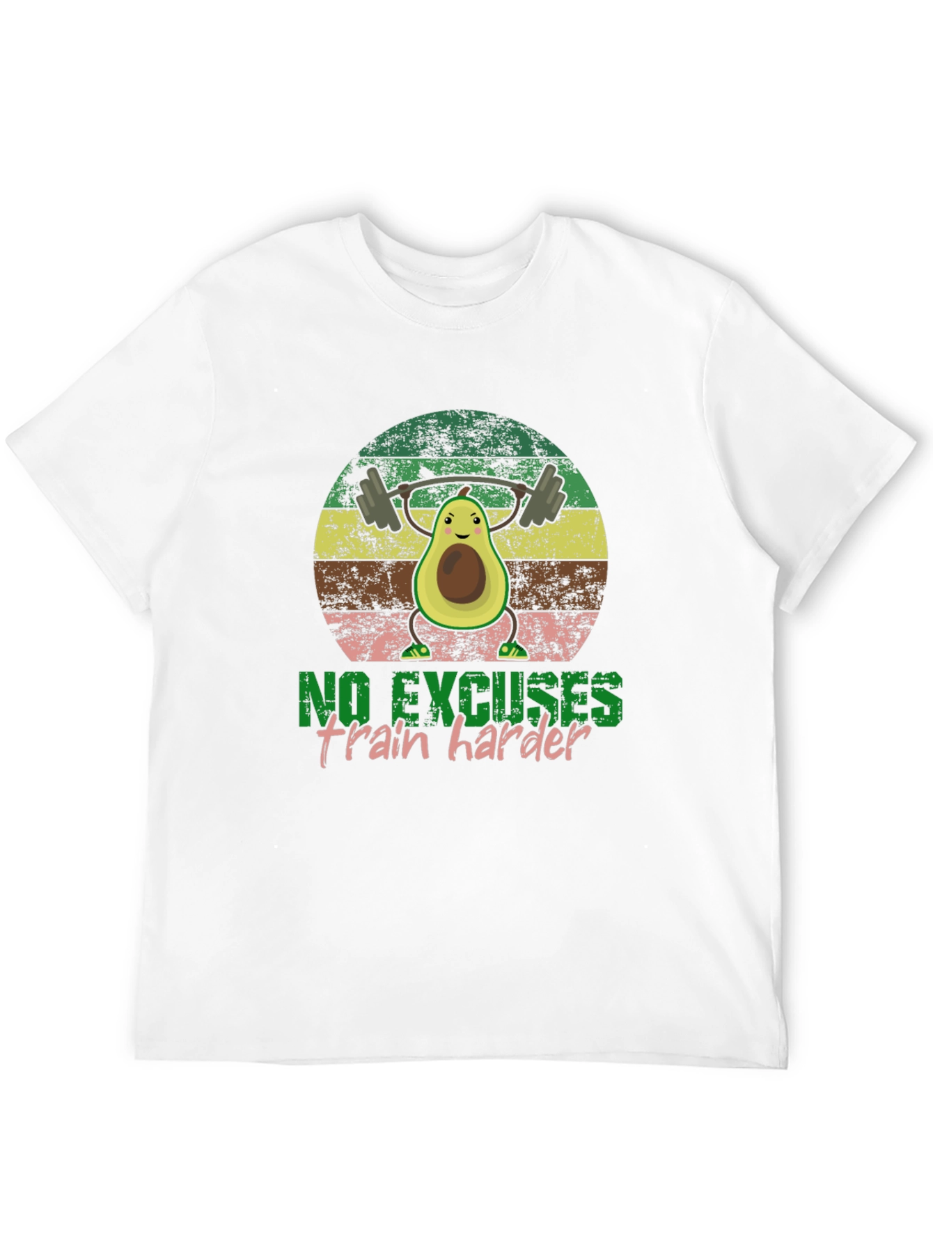 Black Funny Avocado Gym T-Shirt - No Excuses view 12