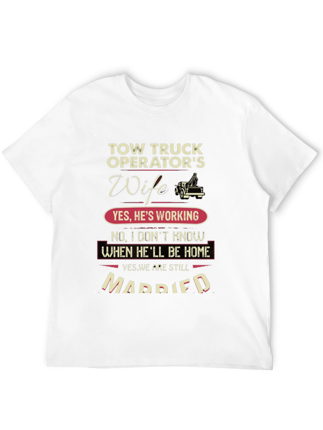Black Tow Truck Operator's Wife Graphic T-Shirt view 12