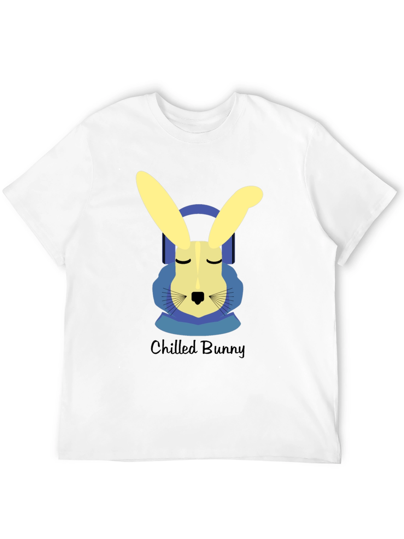 Black Chilled Bunny Graphic Tee - Black Cotton T-Shirt view 12