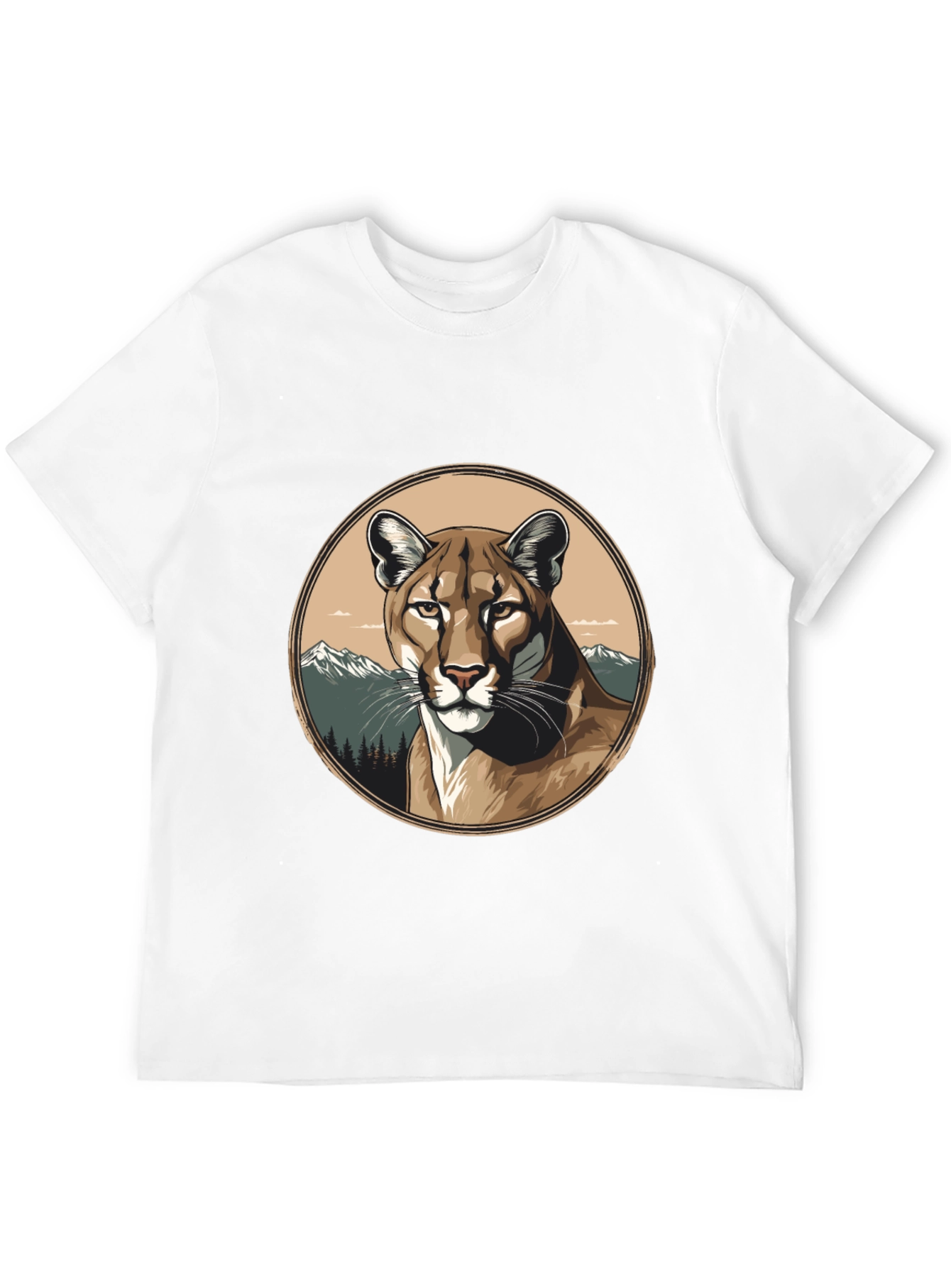 Black Mountain Lion Graphic Tee - Premium Black T-Shirt view 12