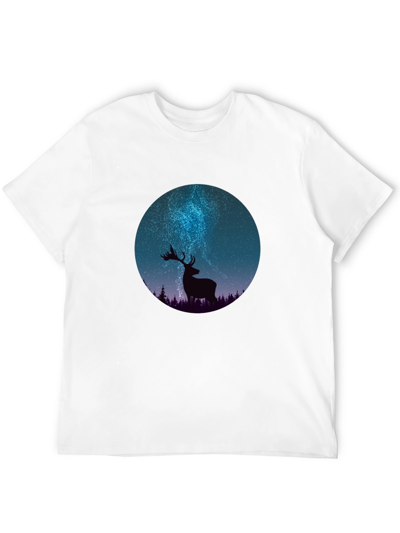 Black Deer Silhouette Graphic Tee - Men's Black T-Shirt view 12
