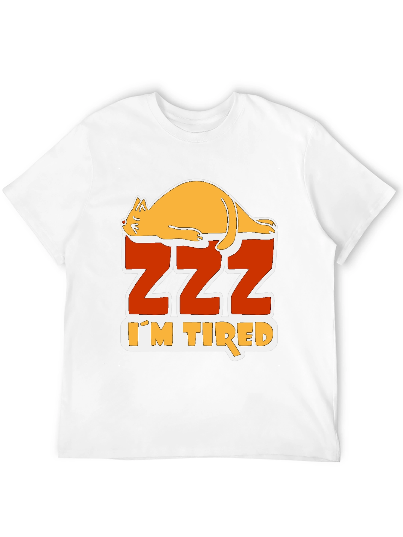 Black Funny Cat Zzz I'm Tired Graphic T-Shirt view 12