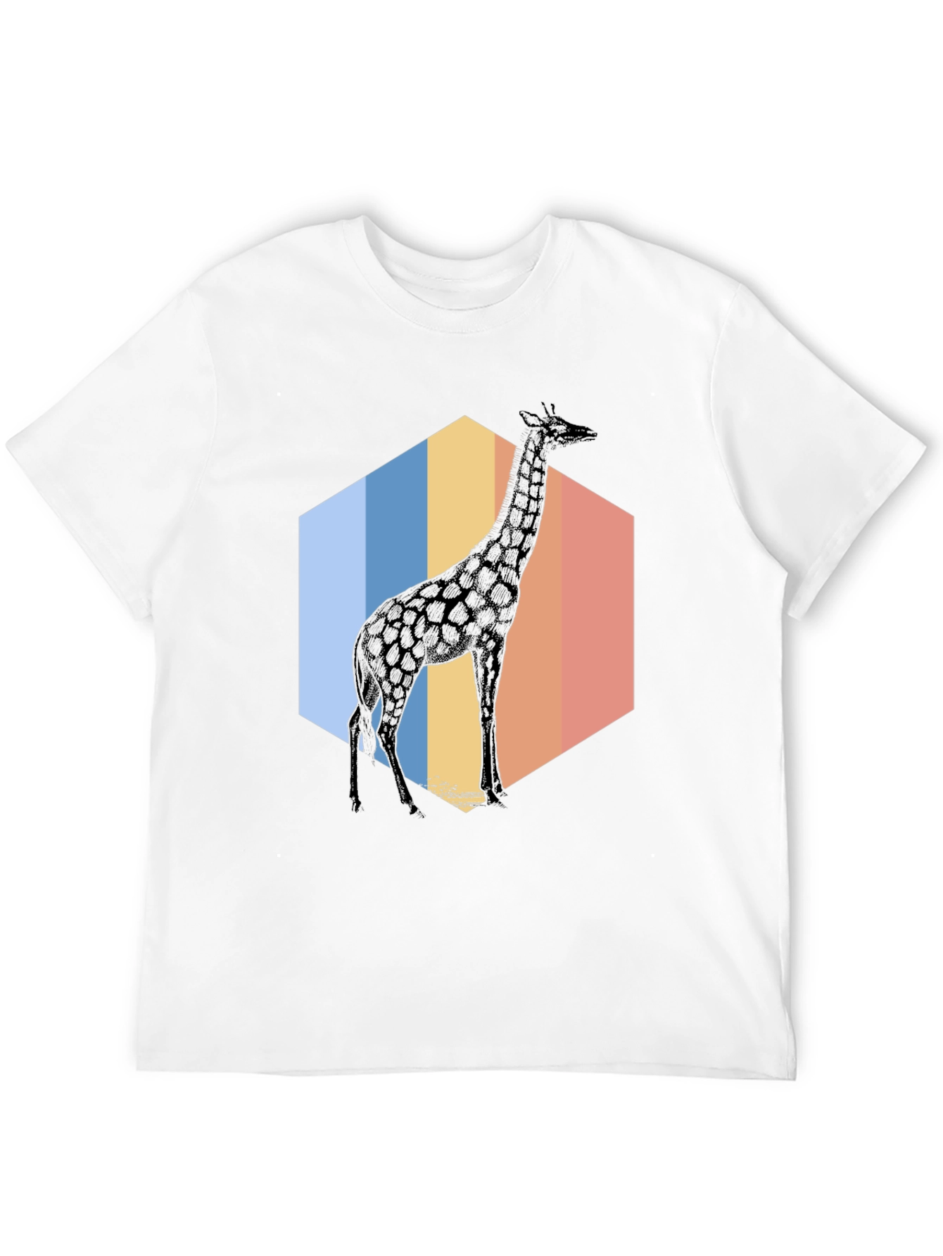 Black Giraffe Hexagon T-Shirt - Cool Animal Graphic Tee view 12