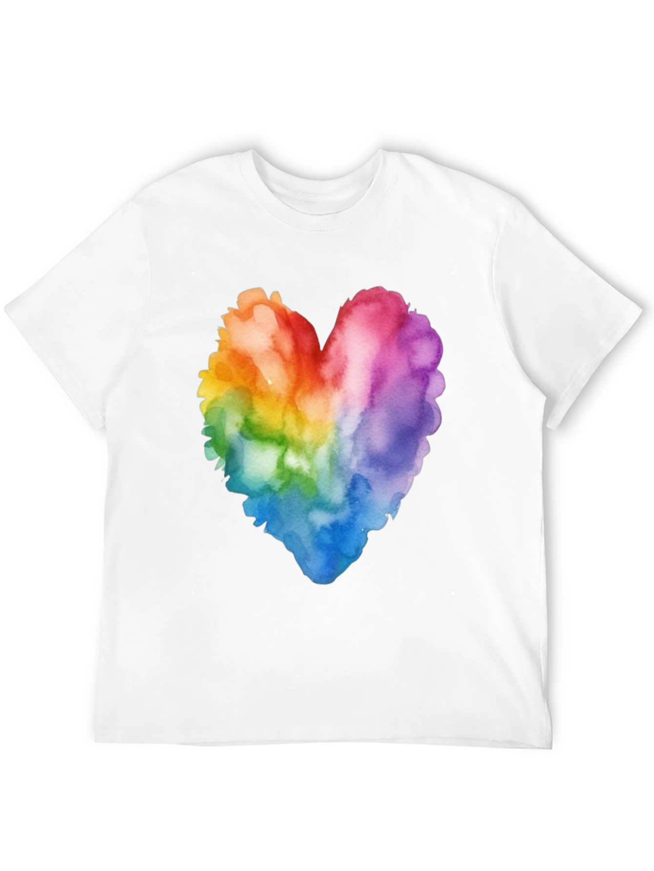 Black Rainbow Heart Watercolor T-Shirt - Pride Style view 12