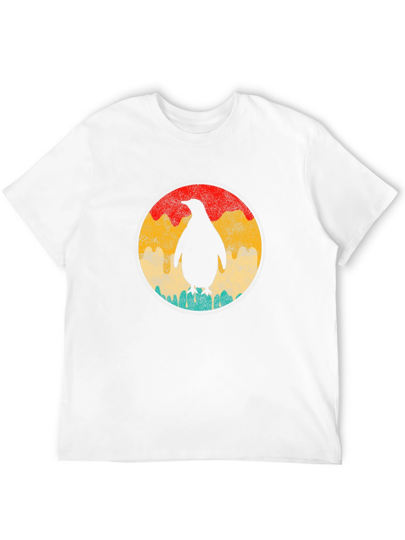 Black Retro Penguin Graphic Tee - Unisex Black T-Shirt view 12