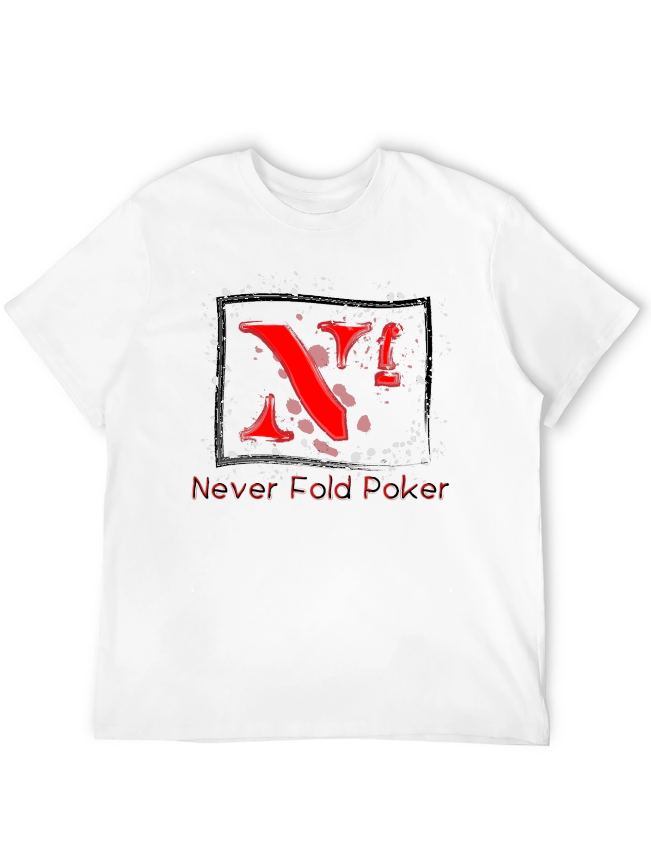 Never Fold Poker Graphic Tee - Unique Red Design - 12