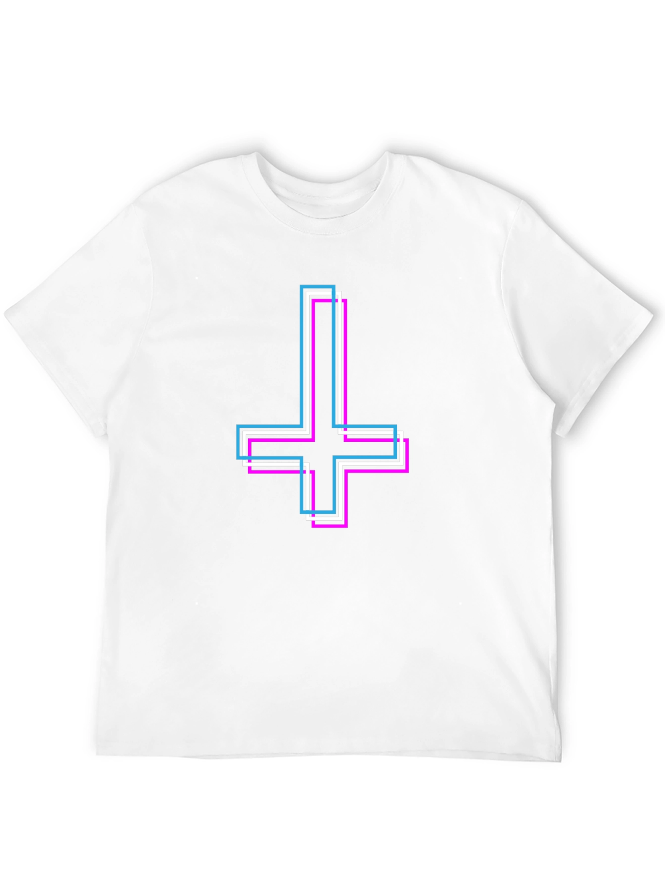 Black Inverted Cross Graphic Tee - Stylish Satanic Symbol T-Shirt view 12