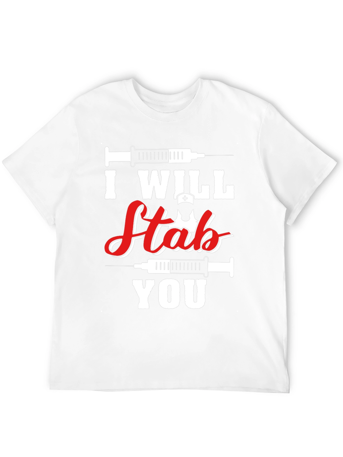 Black I Will Stab You Nurse T-Shirt - Funny Graphic Tee view 12