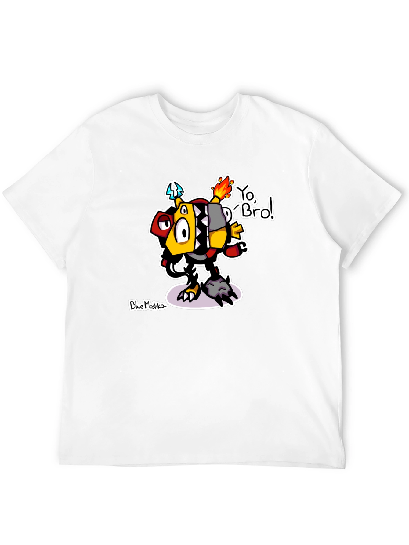 Black Yo Bro! Graphic T-Shirt - Unique Cartoon Design view 12