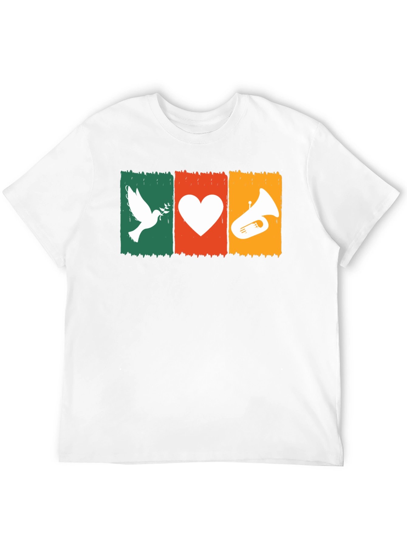 Black Peace, Love, Tuba T-Shirt: Soft Cotton Tee view 12