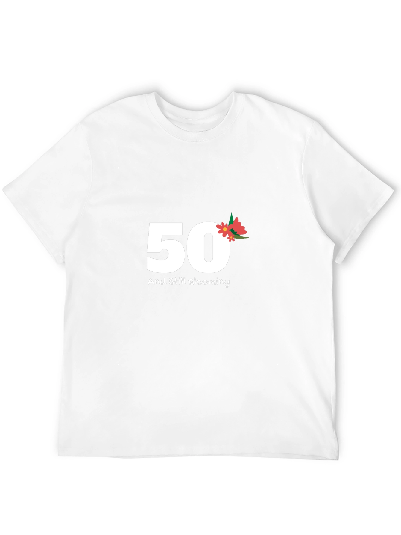 Black 50th Birthday Blooming Black Tee view 12