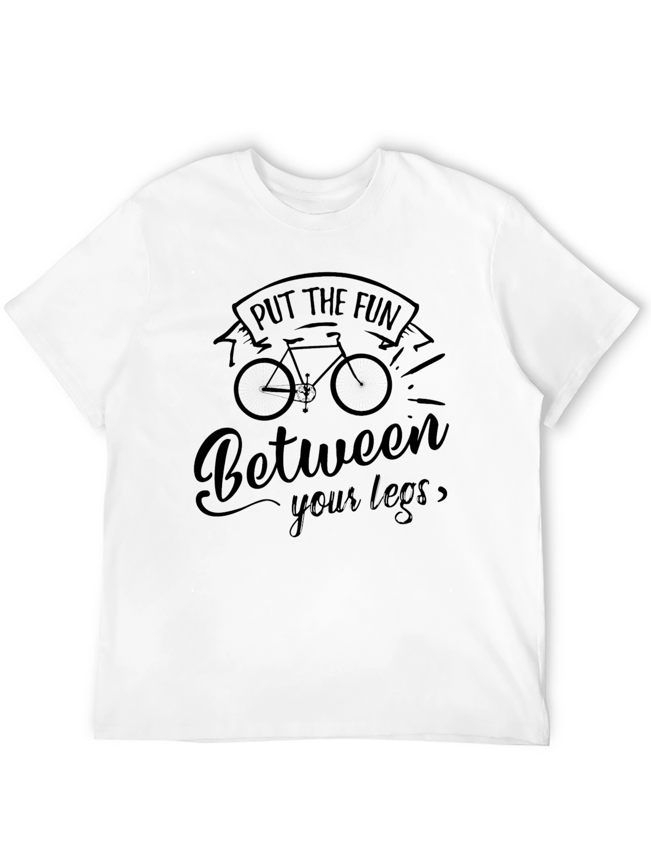 Black Funny Bike T-Shirt - Put the Fun Between Your Legs! view 12