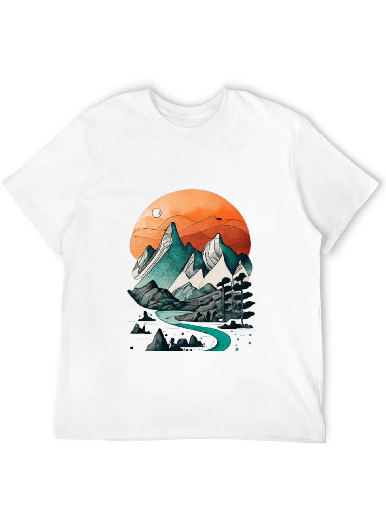 Black Mountain River Graphic Tee - Nature Inspired Design view 12