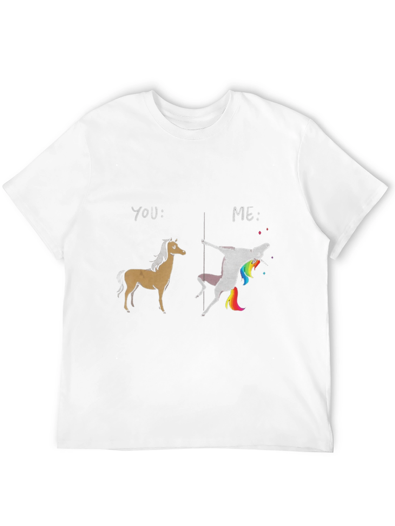 Black Funny You vs Me Unicorn T-Shirt view 12
