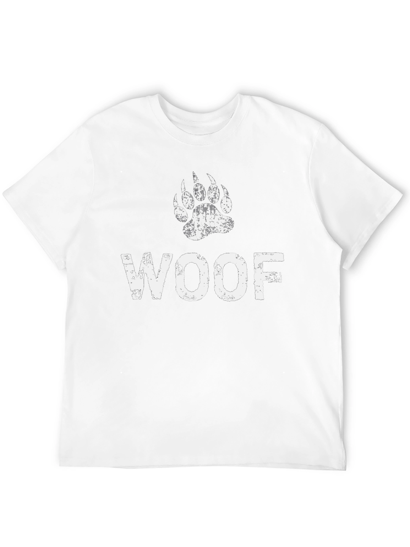 Black Woof Paw Print Graphic Tee - Black Cotton Casual T-Shirt view 12
