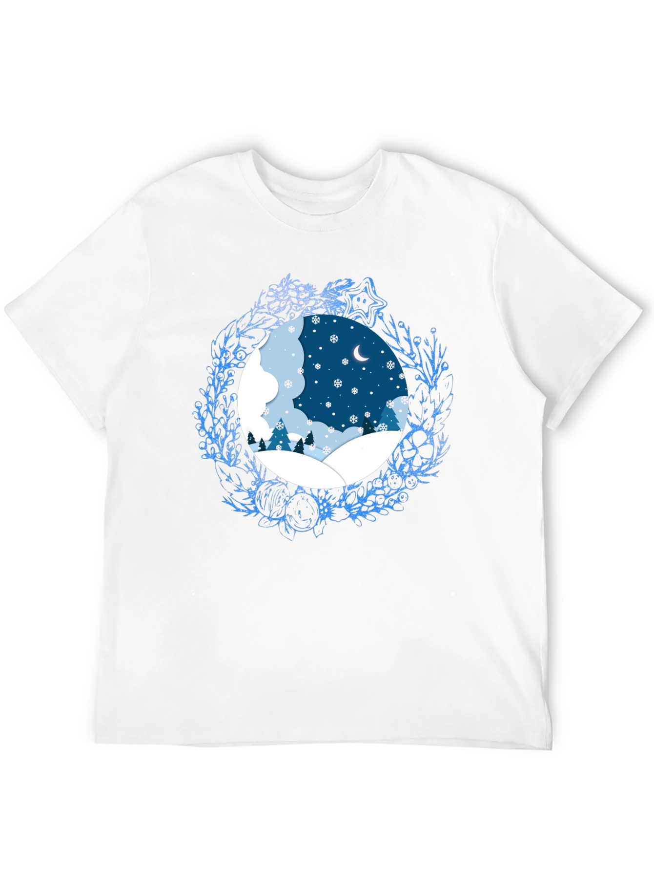 Black Winter Scene Graphic Tee - Festive Holiday Apparel view 12
