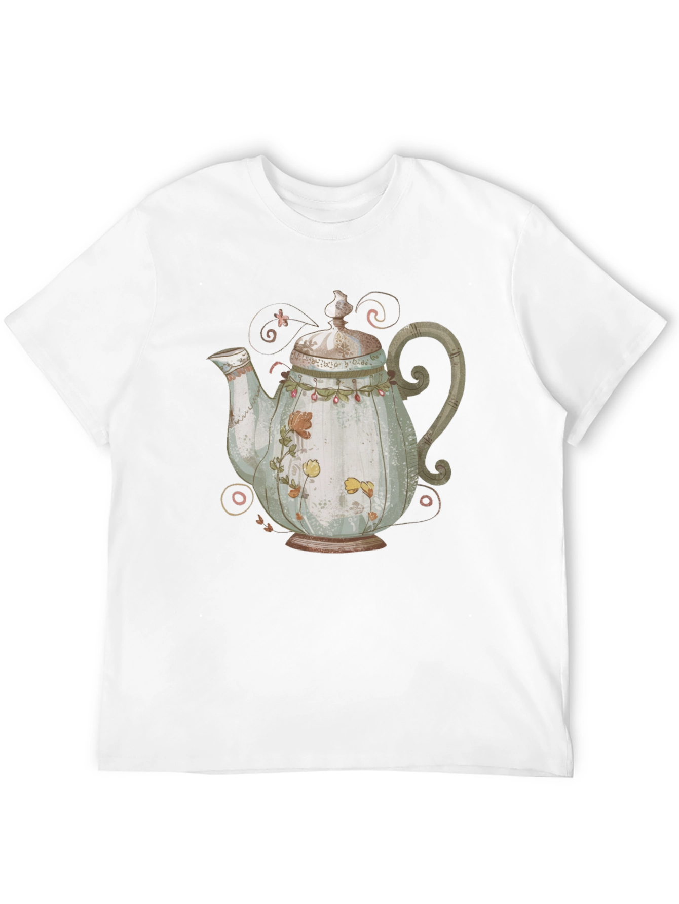 Black Vintage Teapot Graphic Tee - Quirky Style view 12