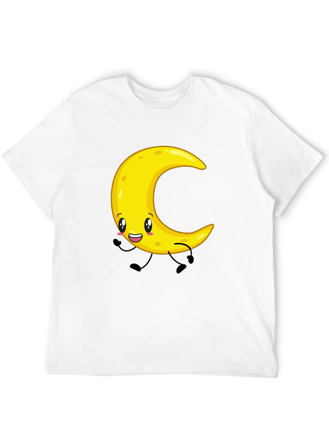 Black Crescent Moon Cartoon Graphic Tee - Black view 12