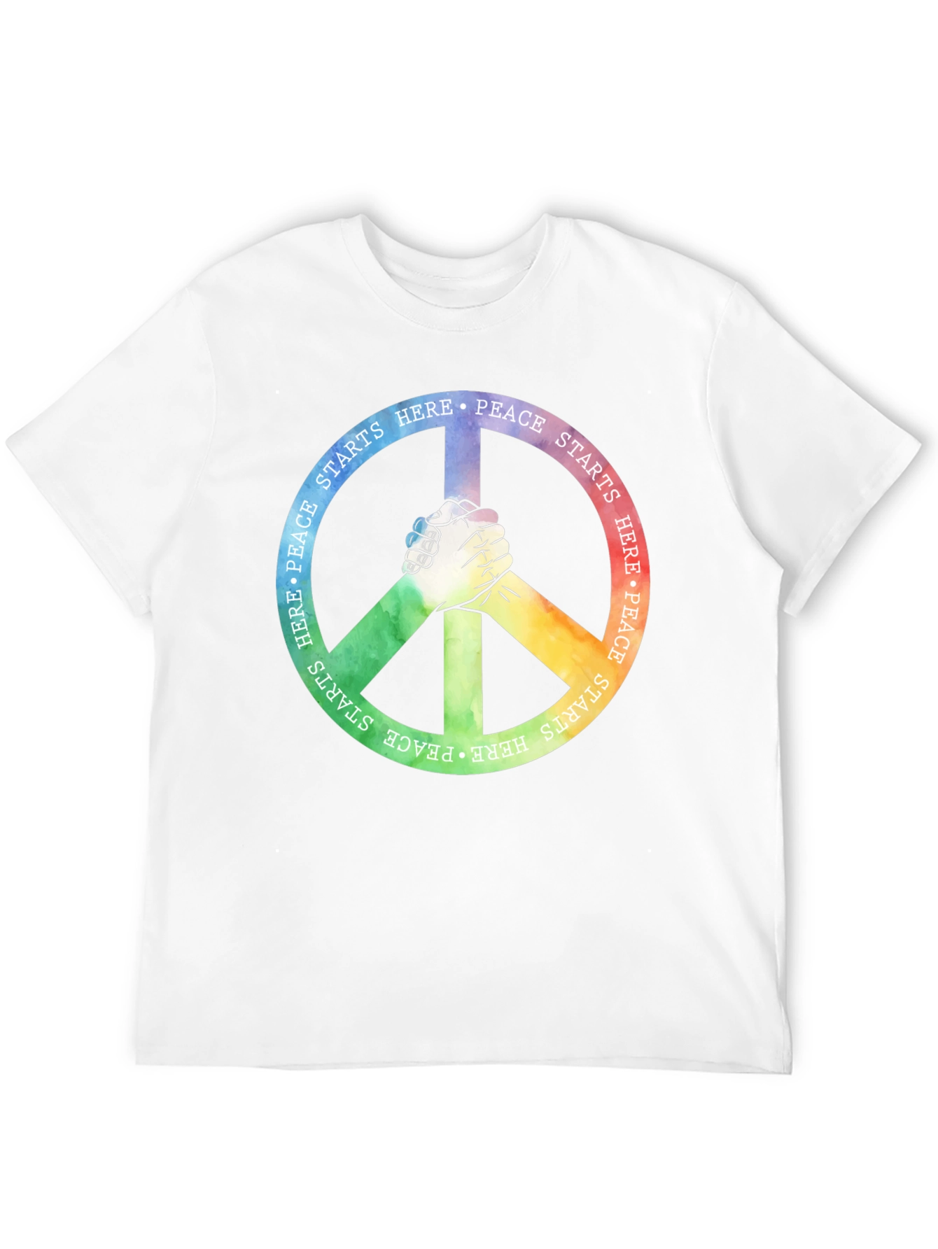 Black Peace Starts Here Graphic T-Shirt view 12