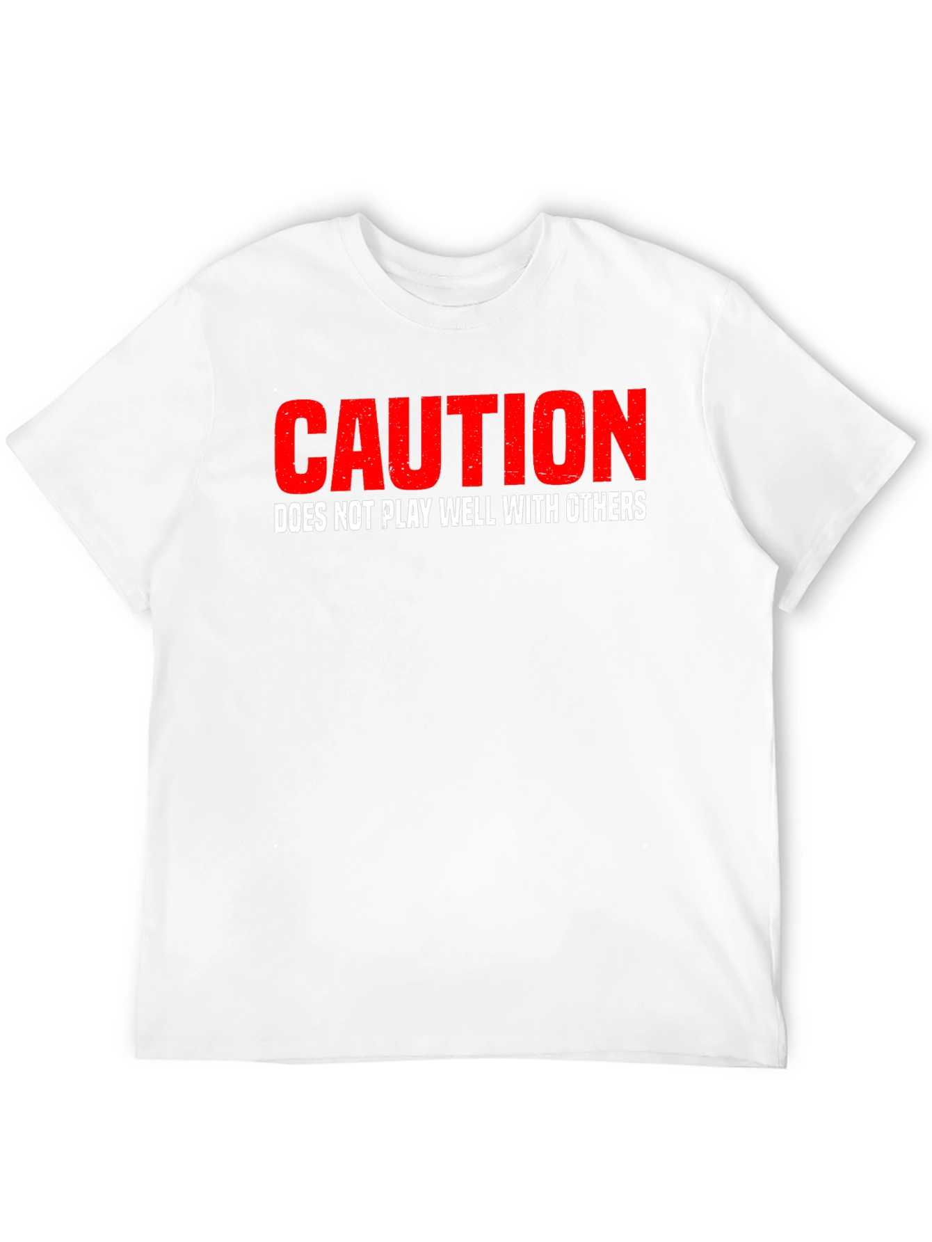Black Caution: Does Not Play Well With Others Graphic Tee view 12