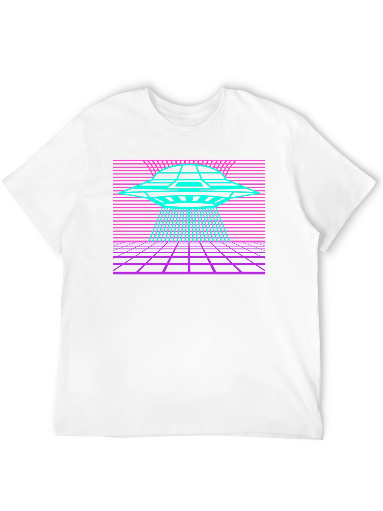 Black Retro UFO T-Shirt Synthwave Graphic Tee view 12