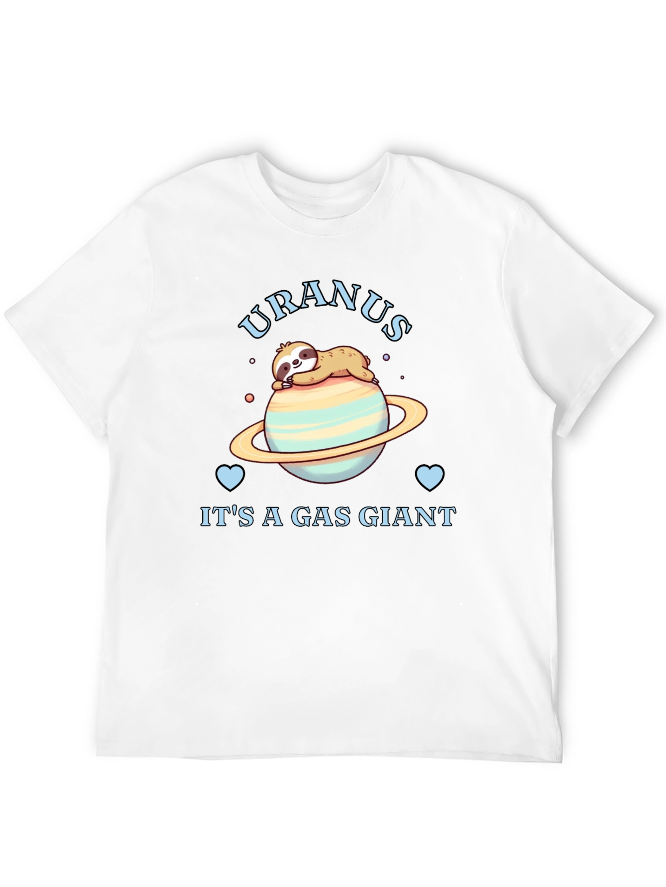 Black Uranus Gas Giant Sloth Graphic T-Shirt view 12